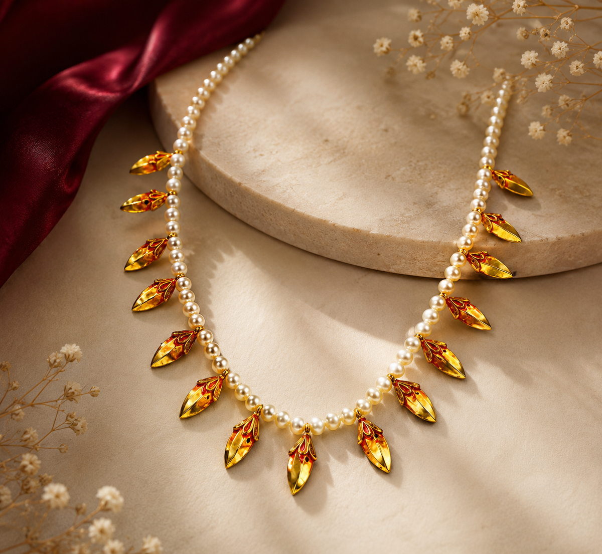 Gold Silver Champakali  haar