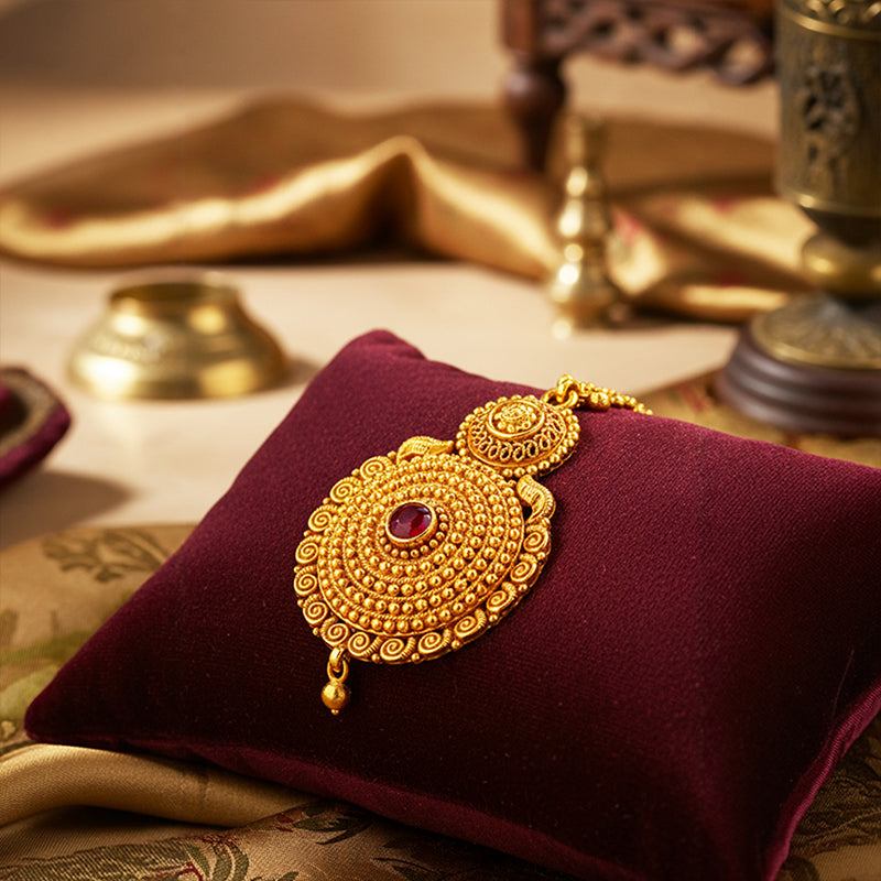 Gold Silver Maang Tikka