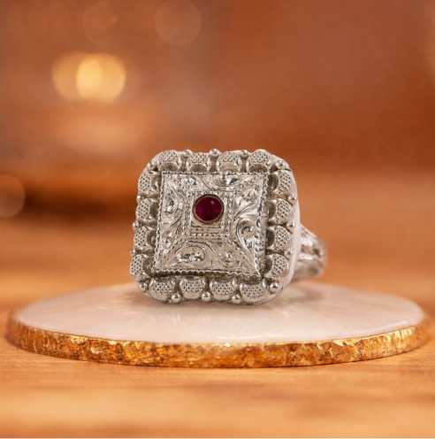 White Silver Rings