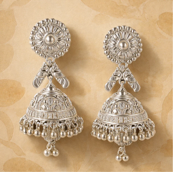 White Silver Jhumki