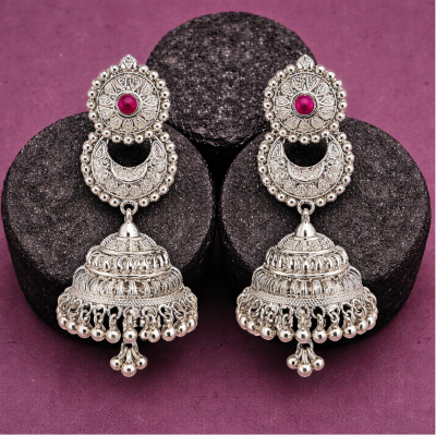 Antique Silver Jhumki