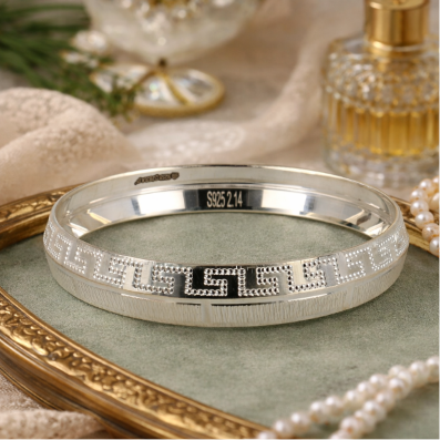 White Silver Mens Kara