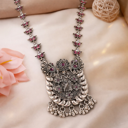 DevBhumi RaasMayur Antique Silver Necklace