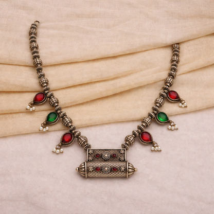 Garhwali Triveni Antique Silver Necklace