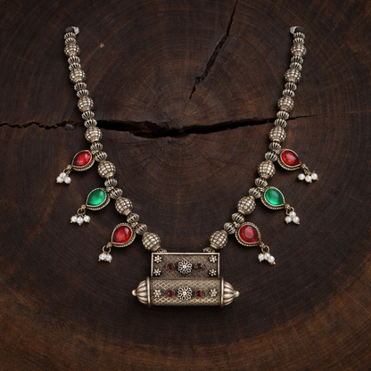Garhwali Triveni Antique Silver Necklace
