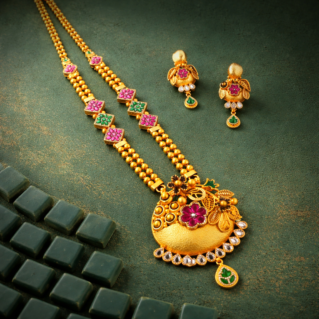 Auli Chandrika Pushp Haar Set