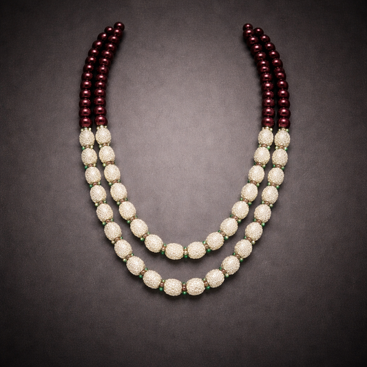 Himalayan Royal Silver Bead Necklace