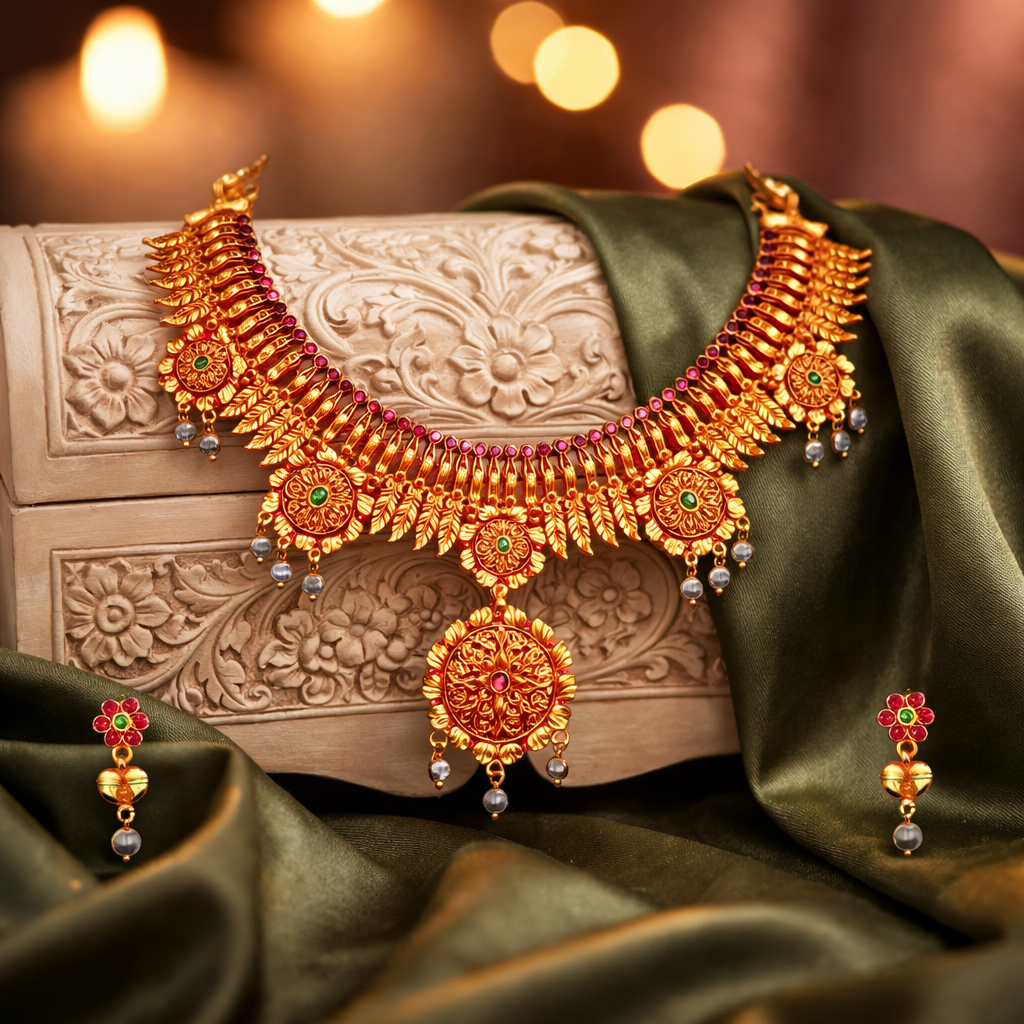 Kedarkamal Rajsi Necklace Set