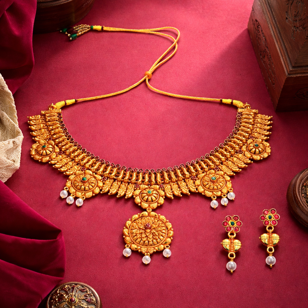Kedarkamal Rajsi Necklace Set