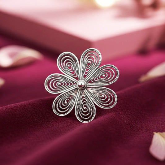 Pankhud-Ghera Silver Ring