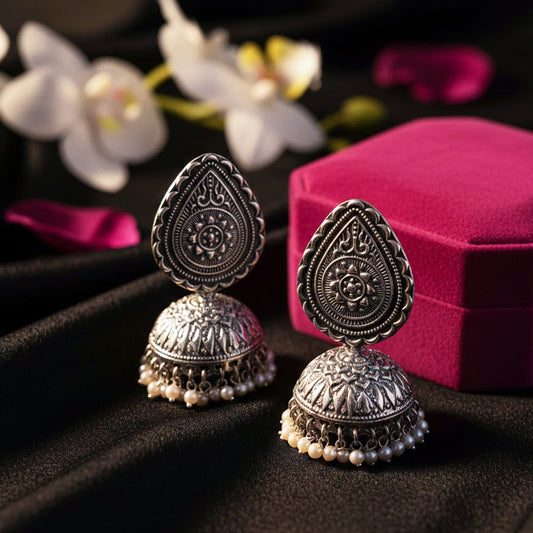 Devshringi Silver Jhumki