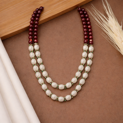 Himalayan Royal Silver Bead Necklace