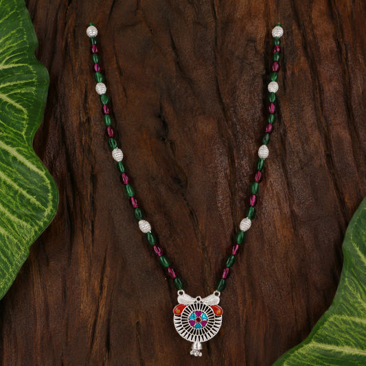 Binsar Rangjyoti White Silver Mangalsutra