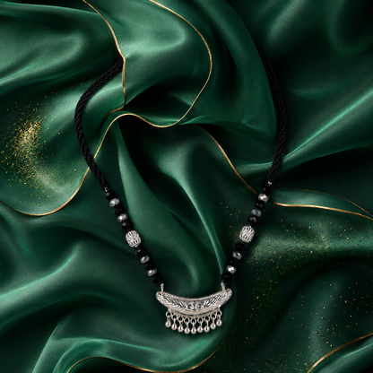Buransh Vaidehi White Silver Mangalsutra