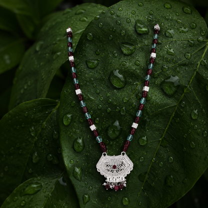 Pindari Prerna White Silver Mangalsutra