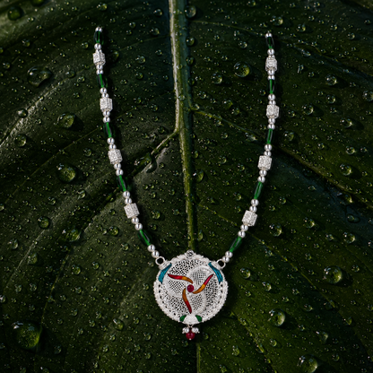 Nanda Vartika White Silver Mangalsutra