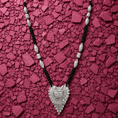 Kafal Jyoti White Silver Mangalsutra