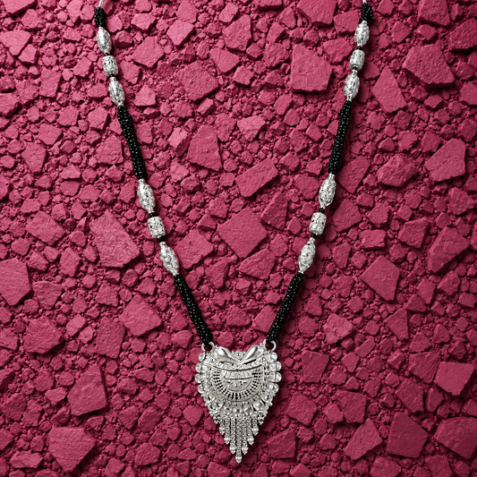 Kafal Jyoti White Silver Mangalsutra