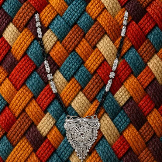 Jageshwari Prabha White Silver Mangalsutra