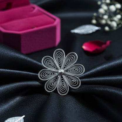 Pankhud-Ghera Silver Ring