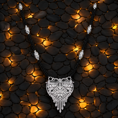 Pindari Vanya White Silver Mangalsutra