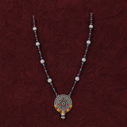 Jageshwari Rangchakra White Silver Mangalsutra