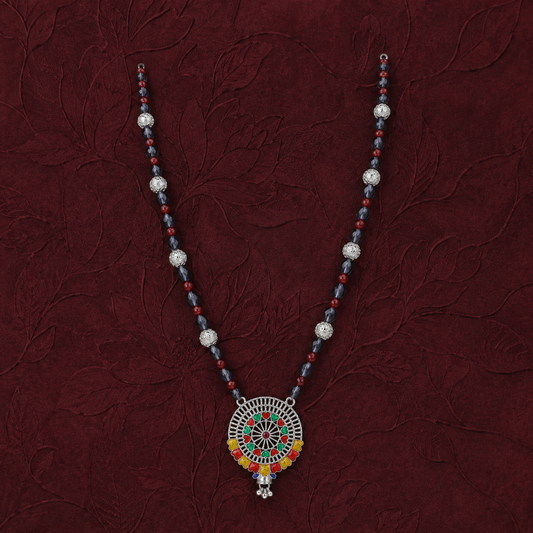 Jageshwari Rangchakra White Silver Mangalsutra