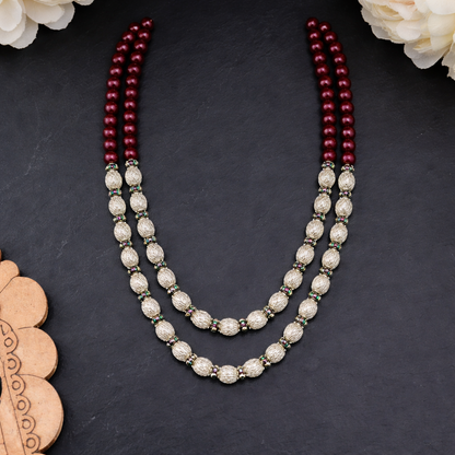 Himalayan Royal Silver Bead Necklace