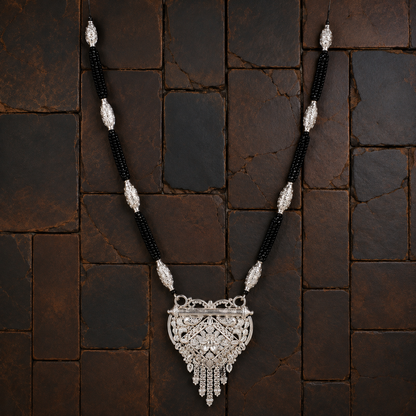 Pindari Vanya White Silver Mangalsutra