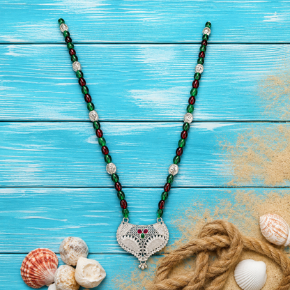 Panchachuli Hridaya White Silver Mangalsutra