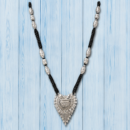 Kafal Jyoti White Silver Mangalsutra
