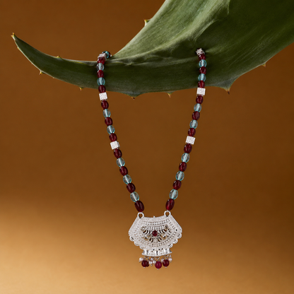 Pindari Prerna White Silver Mangalsutra