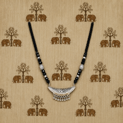 Patal Bhuvaneshwari White Silver Mangalsutra
