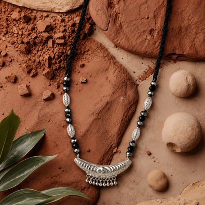 Chopta Himjyoti White Silver Mangalsutra