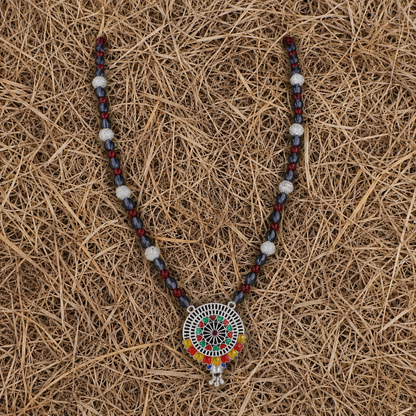 Jageshwari Rangchakra White Silver Mangalsutra