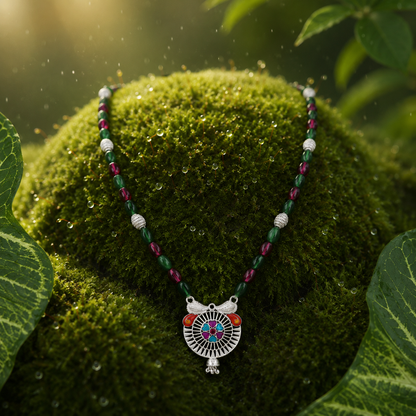 Binsar Rangjyoti White Silver Mangalsutra