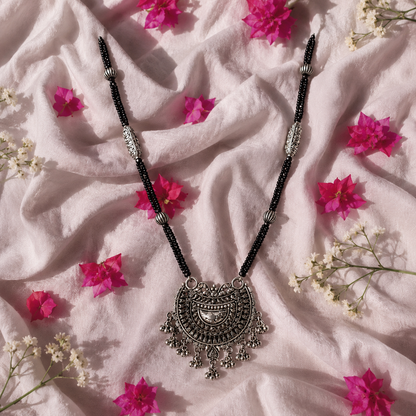 Kafal Chandrika Antique Silver Mangalsutra