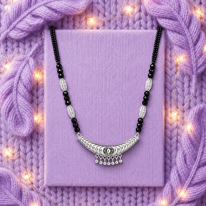 Binsar Shwetika White Silver Mangalsutra
