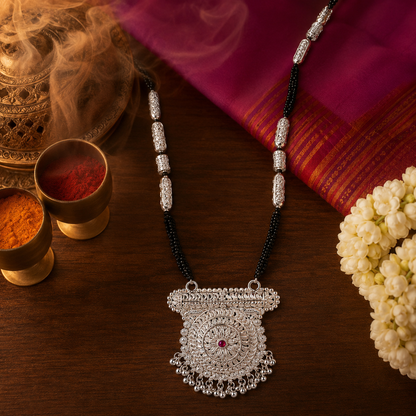 Nanda Vriksha White Silver Mangalsutra