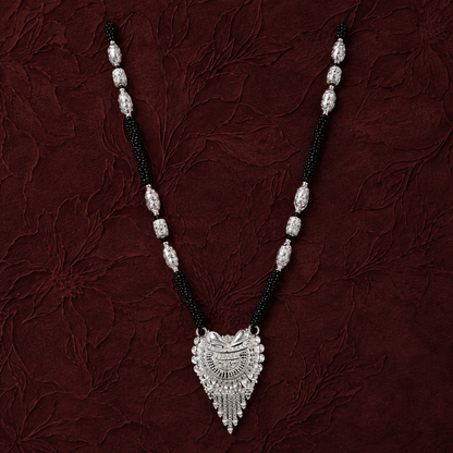 Kafal Jyoti White Silver Mangalsutra