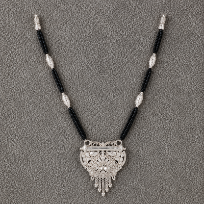 Pindari Vanya White Silver Mangalsutra