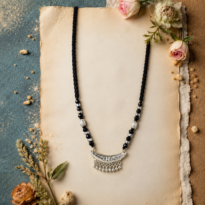 Buransh Vaidehi White Silver Mangalsutra