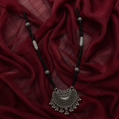 Kafal Chandrika Antique Silver Mangalsutra