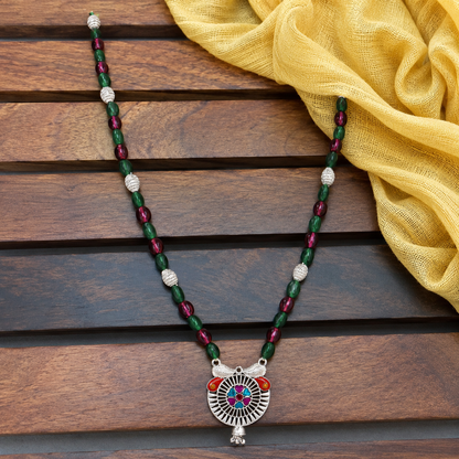 Binsar Rangjyoti White Silver Mangalsutra