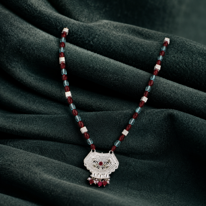Pindari Prerna White Silver Mangalsutra