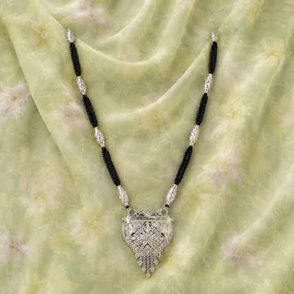 Pindari Vanya White Silver Mangalsutra