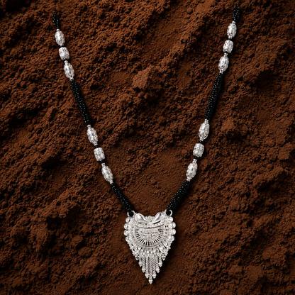 Kafal Jyoti White Silver Mangalsutra