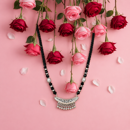 Buransh Vaidehi White Silver Mangalsutra