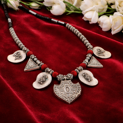 Kumaoni DevBhumi Antique Silver Necklace