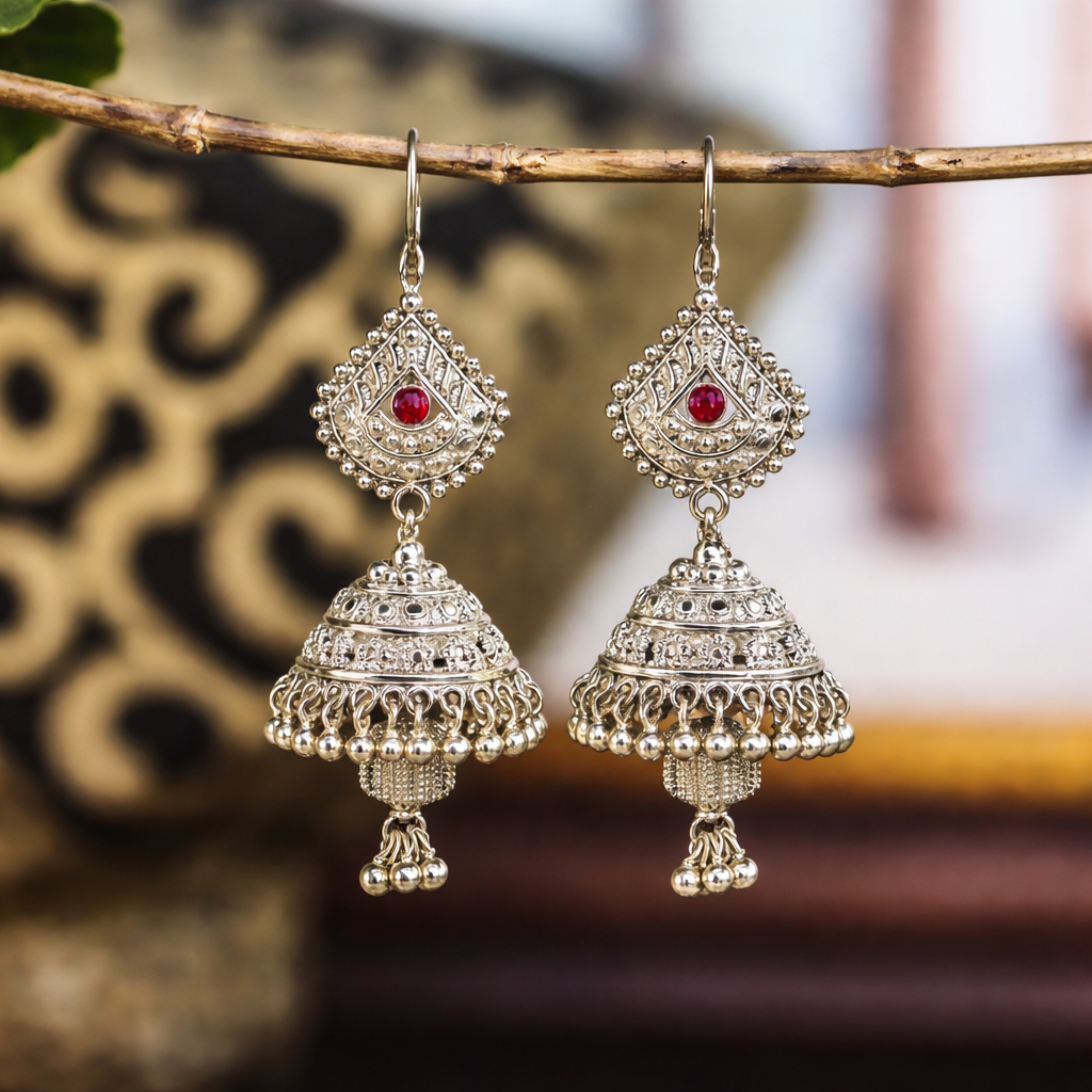 Kedarkhand Laal Teeka Jhumki